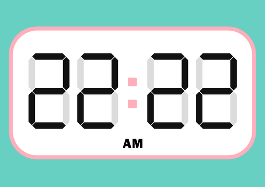 22:22 digital alarm clock wall art print