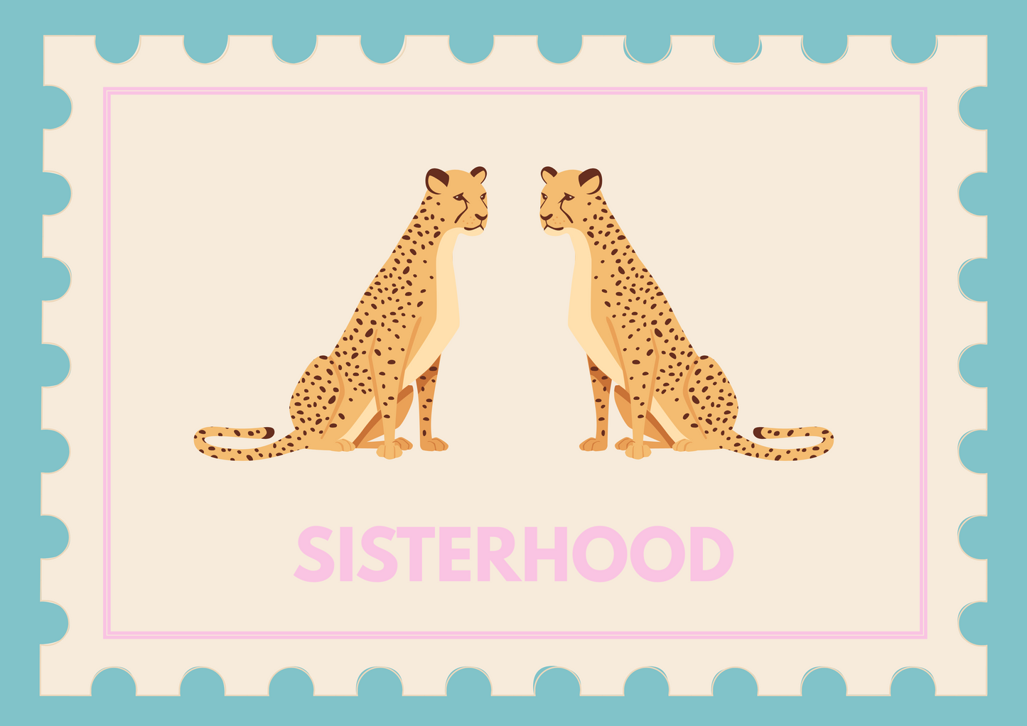 Sisterhood cheetahs wall art print