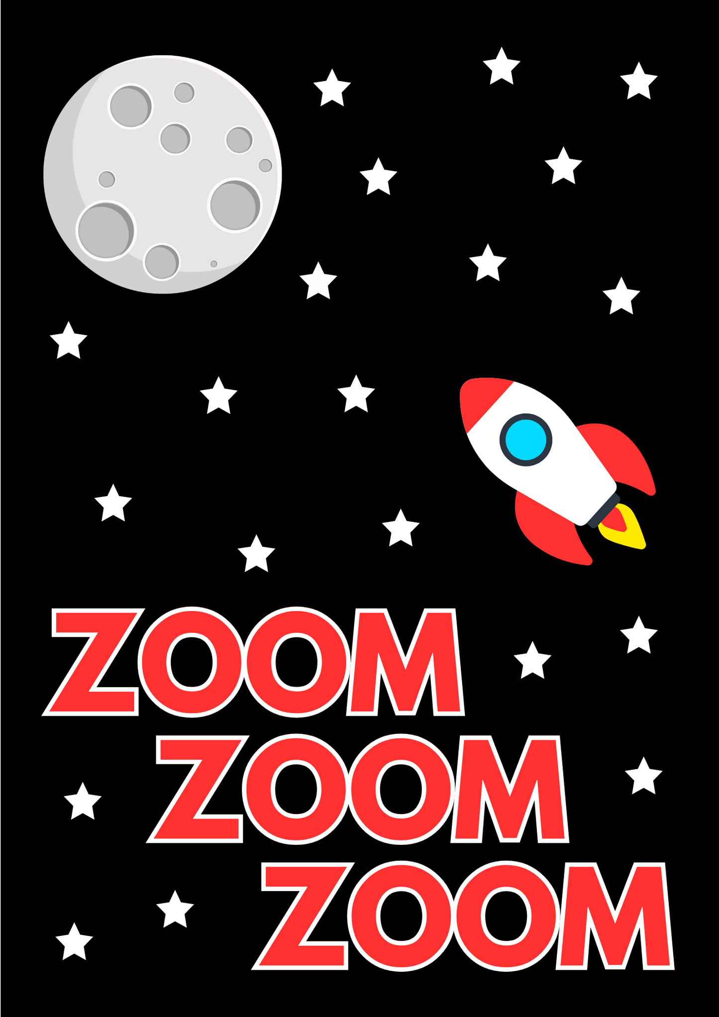 Zoom zoom zoom glow in the dark wall art print