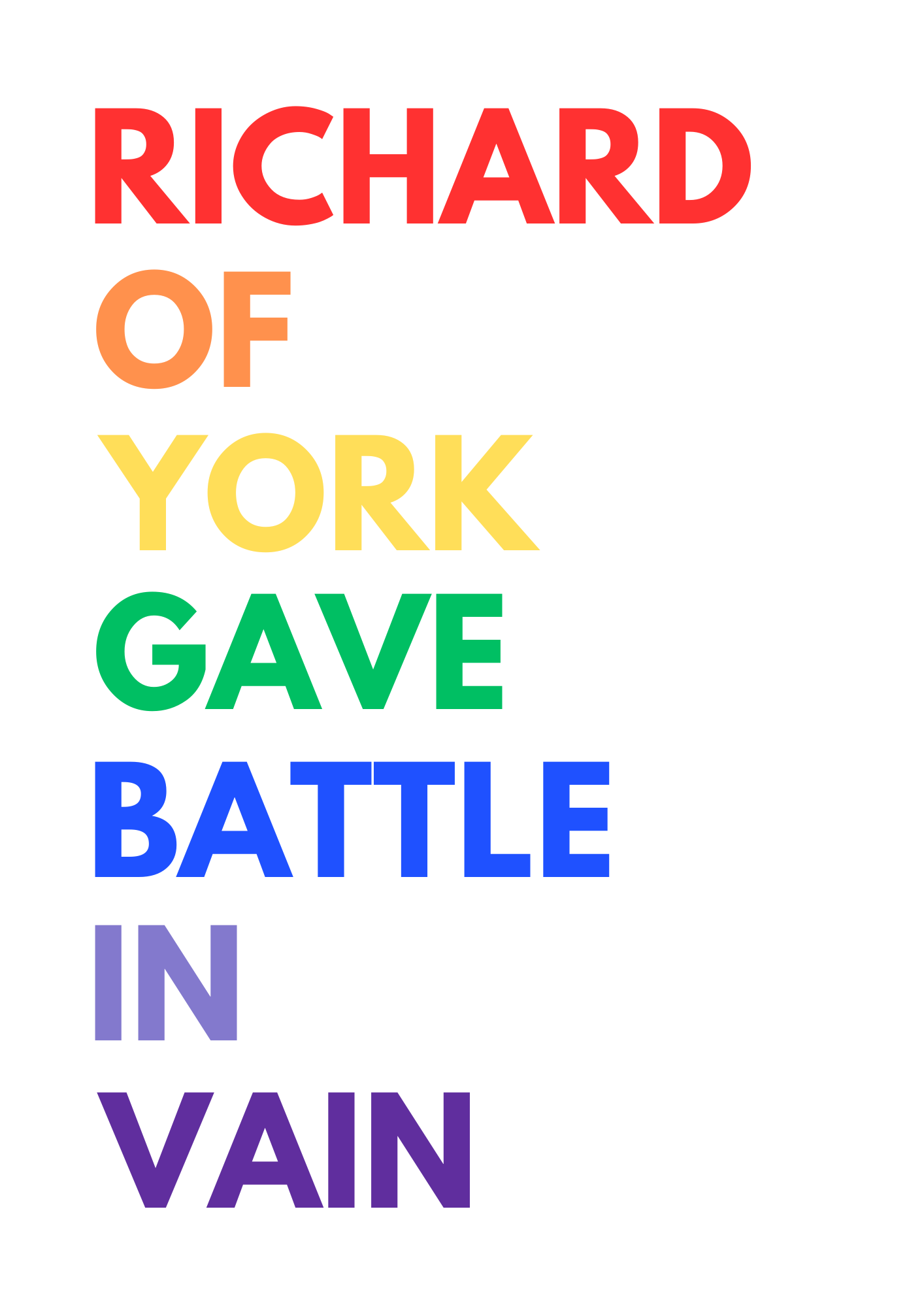 Rainbow mnemonic wall art print
