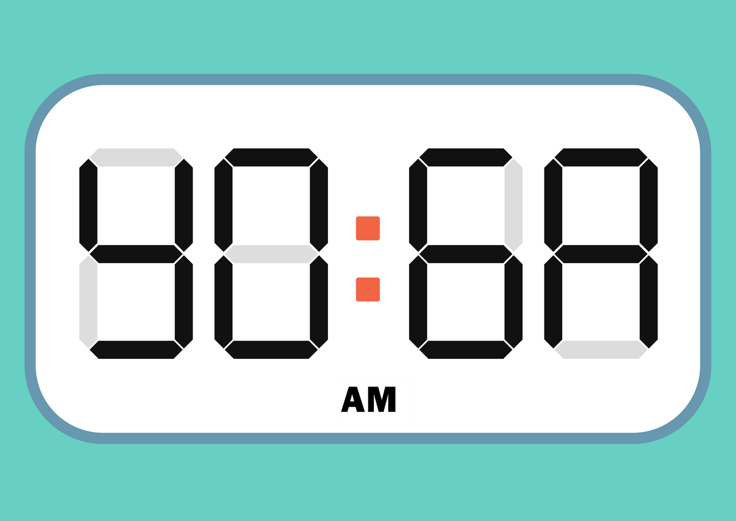 YOGA digital alarm clock wall art print