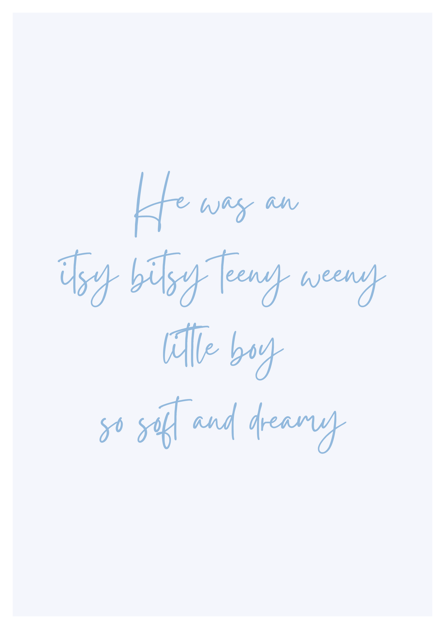 Itsy bitsy A6 greetings card for newborn boy