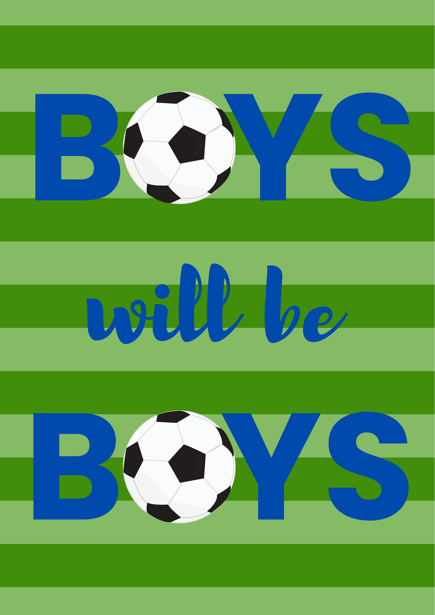 Boys boys boys football wall art print