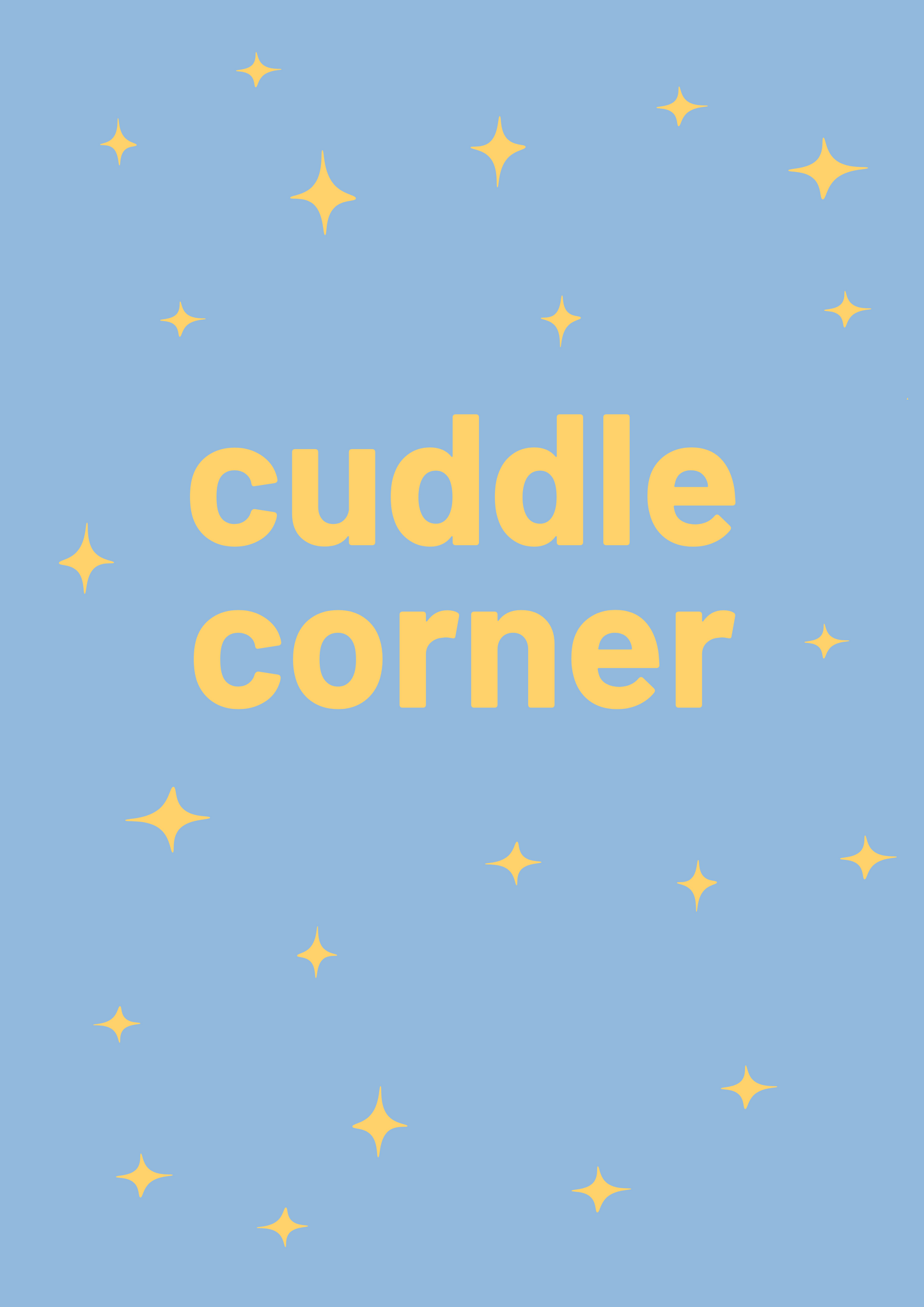 Cuddle corner wall art print