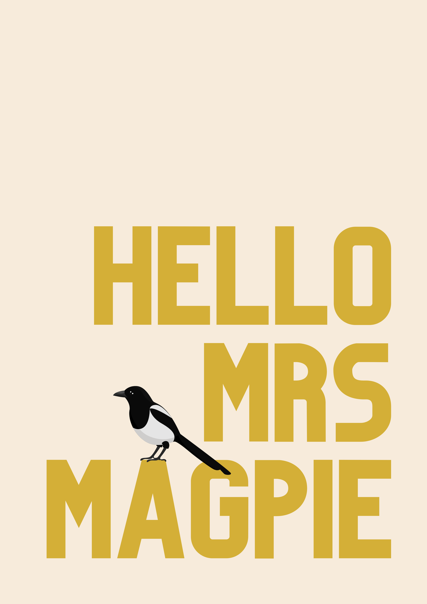 Hello Mr Magpie & Hello Mrs Magpie | Twin prints wedding gift