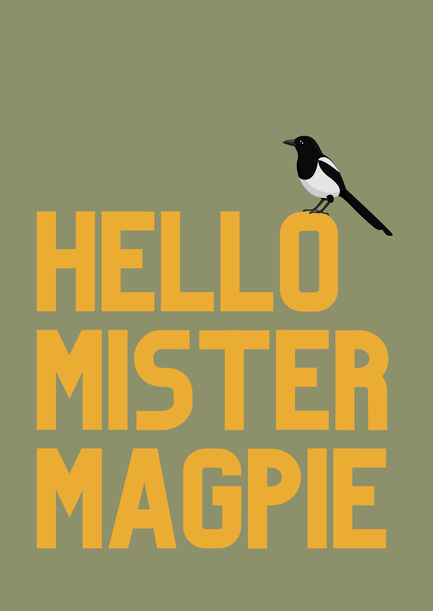 Hello Mister Magpie wall art print
