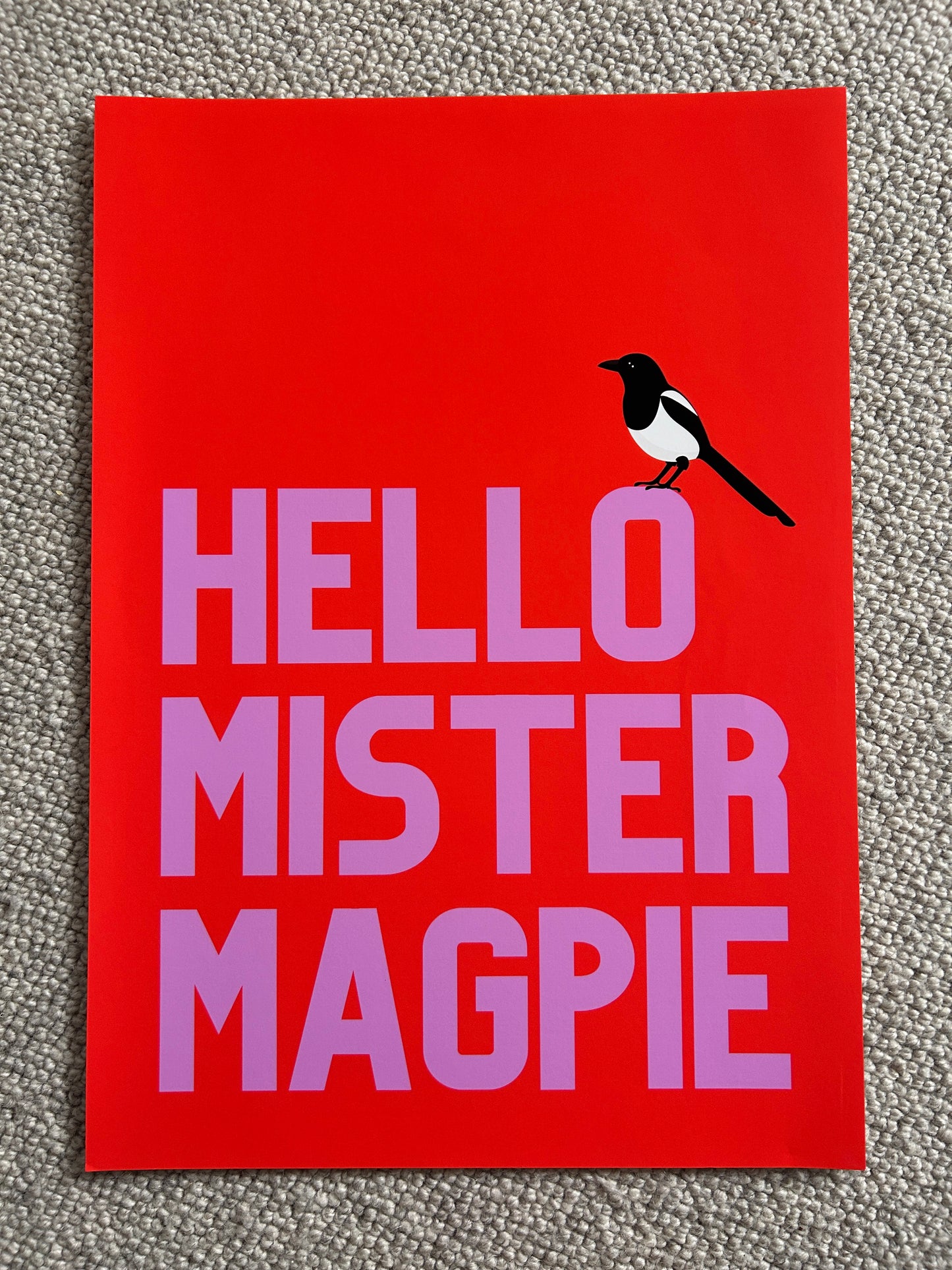 Hello Mister Magpie wall art print SSF