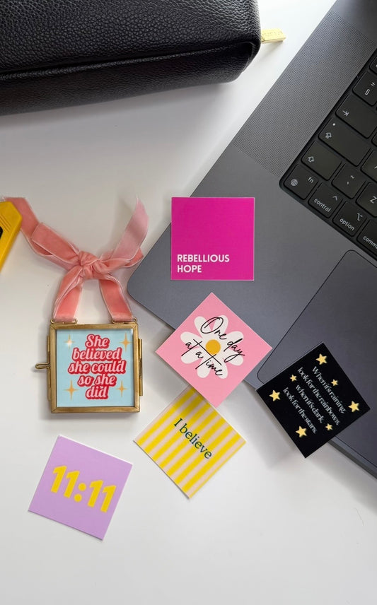 Set of nine inspirational mini prints + mini frame