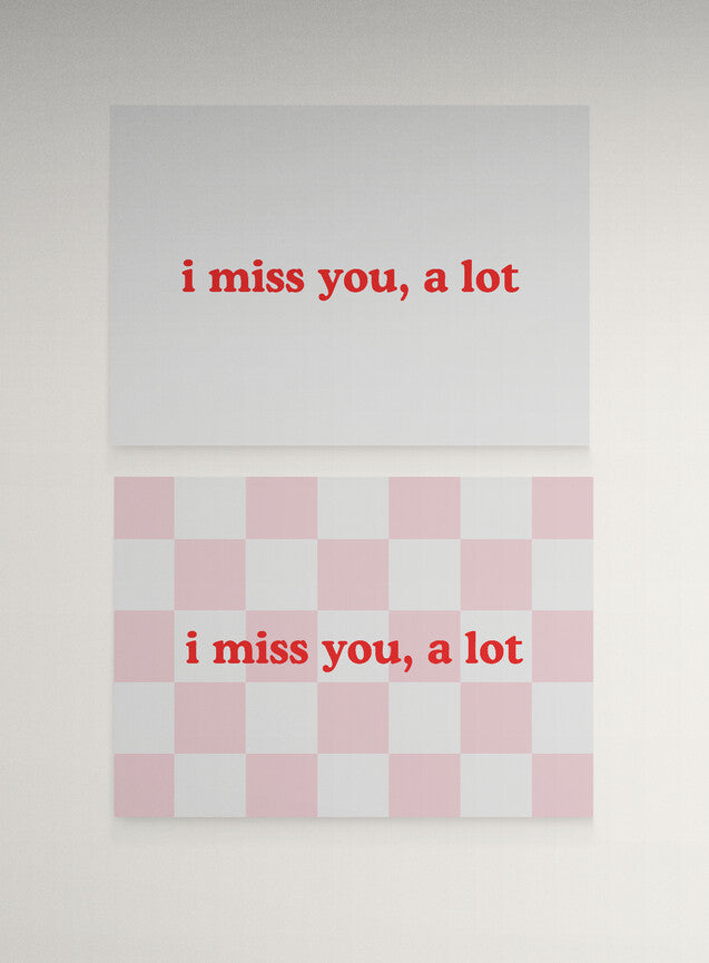"I miss you, a lot" greetings card