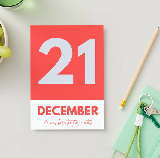 Personalised birthday date card (I was born too this month)