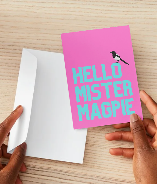 Hello Mister Magpie A6 greetings card