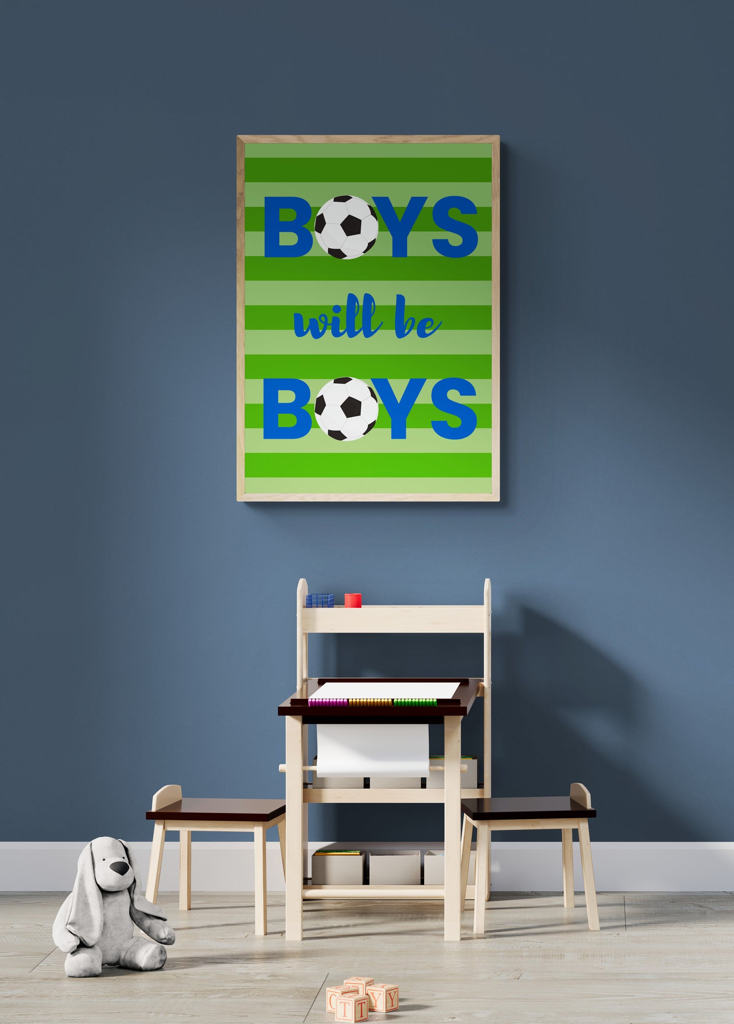 Boys boys boys football wall art print