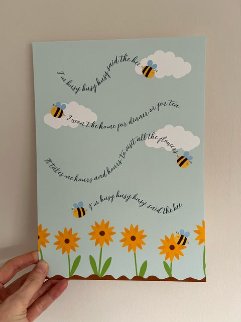 Busy Bee wall art print