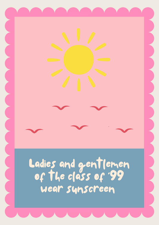 Wear sunscreen wall art print