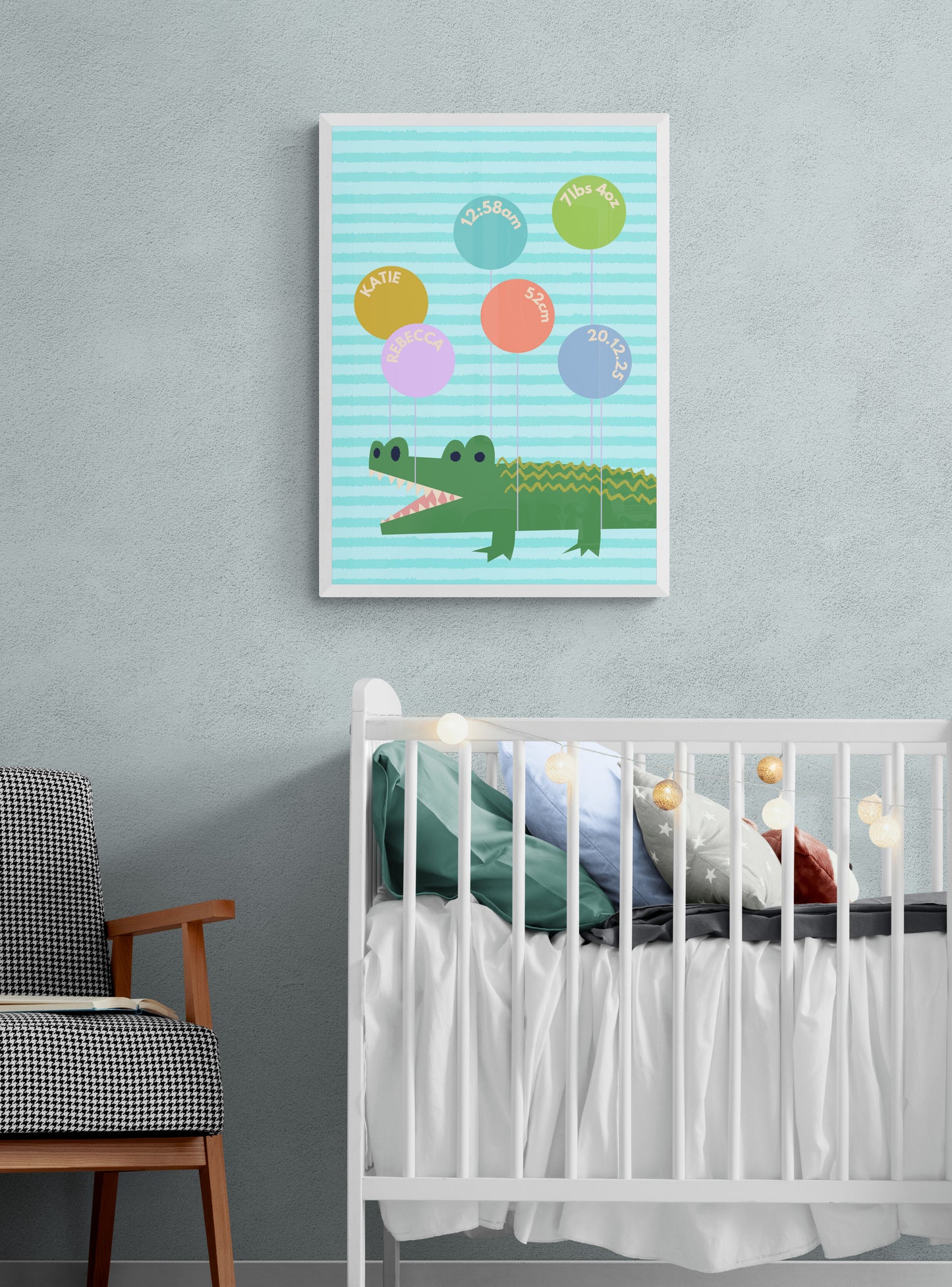Personalised newborn wall art print