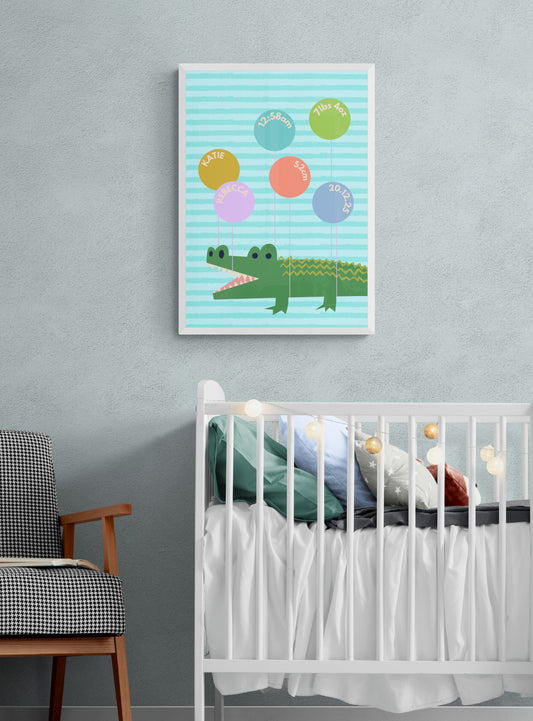 Personalised newborn wall art print