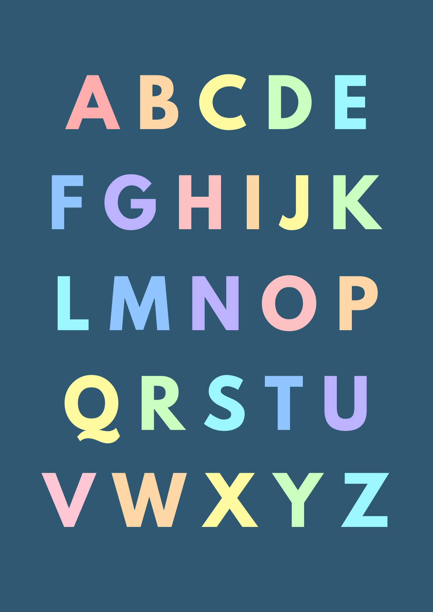 Bright and Bold Alphabet Print – Fun, Educational Wall Art for Kids