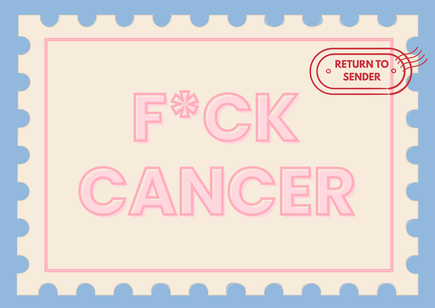 "F*ck cancer" greetings card
