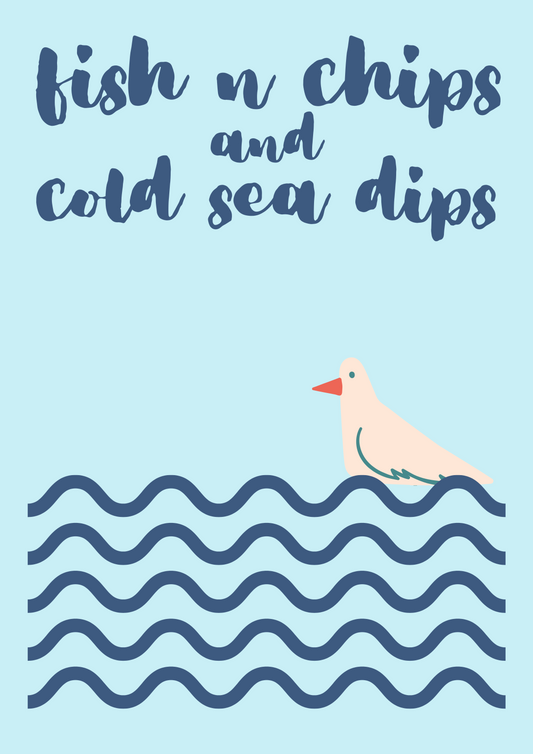 Fish n chips and cold sea dips wall art print