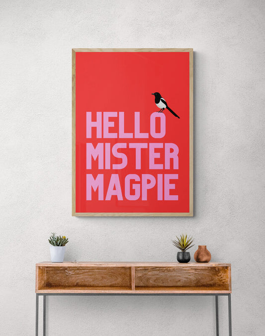 Hello Mister Magpie wall art print