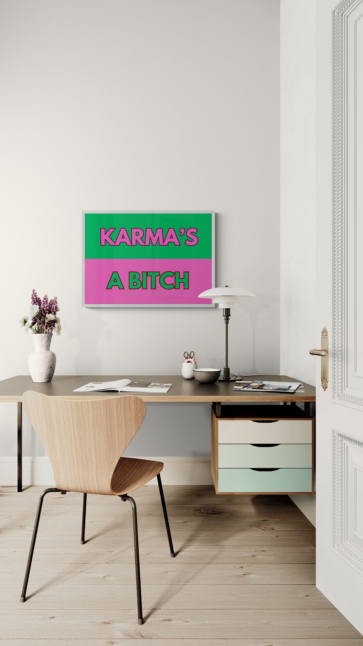 Karma's a Bitch wall art print