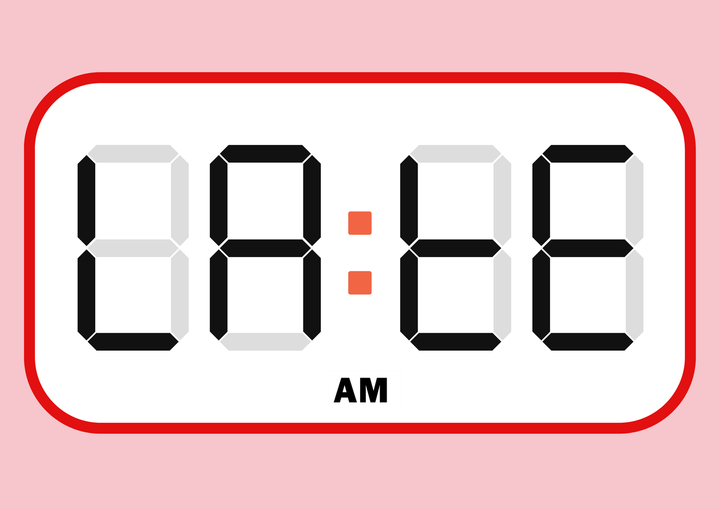LATE digital alarm clock wall art print