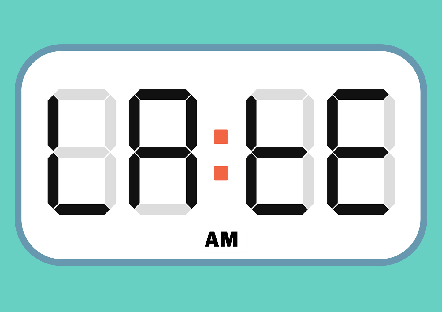 LATE digital alarm clock wall art print