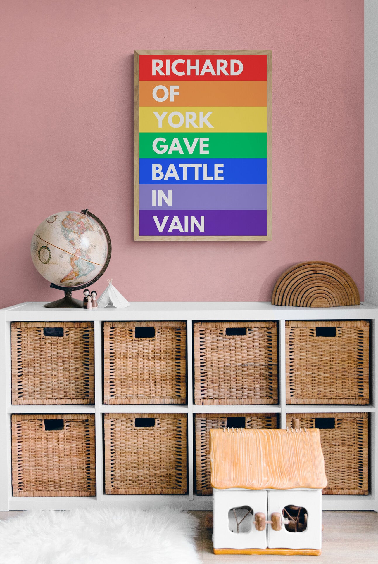 Rainbow mnemonic wall art print