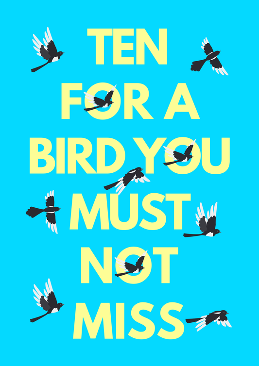 Ten for a bird you must not Miss magpie wall art print | Folklore art
