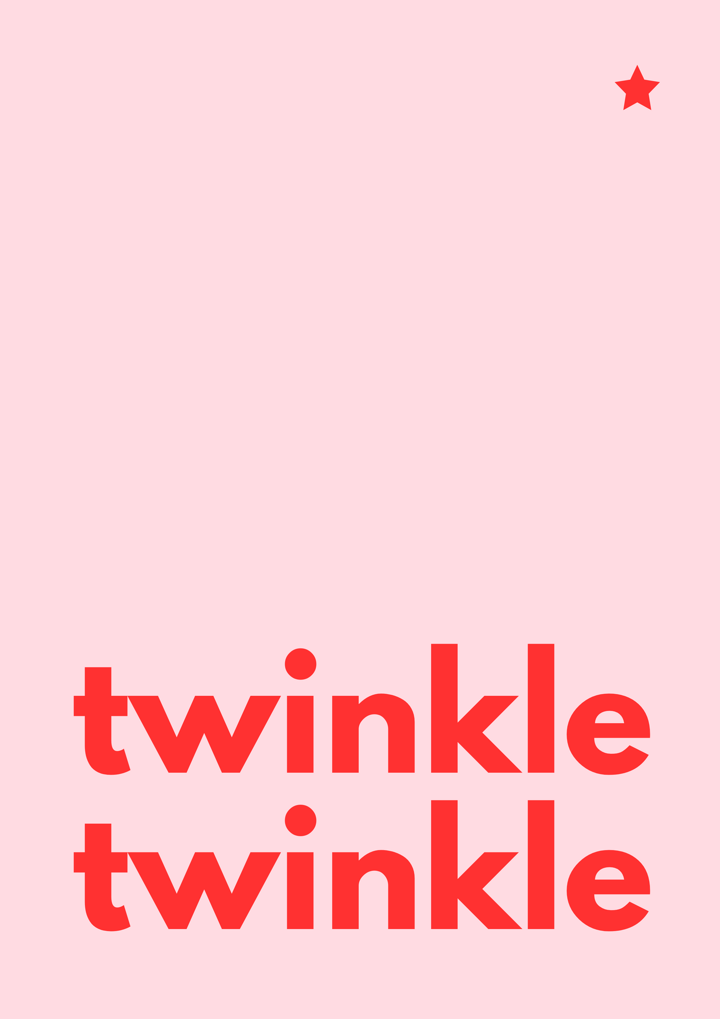 Twinkle twinkle new born card (pink)