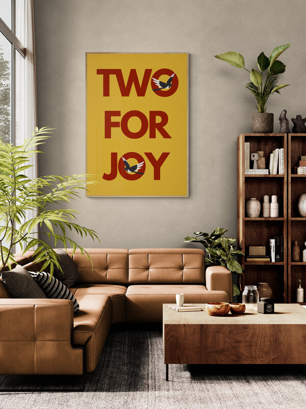 Two for Joy magpie wall art print