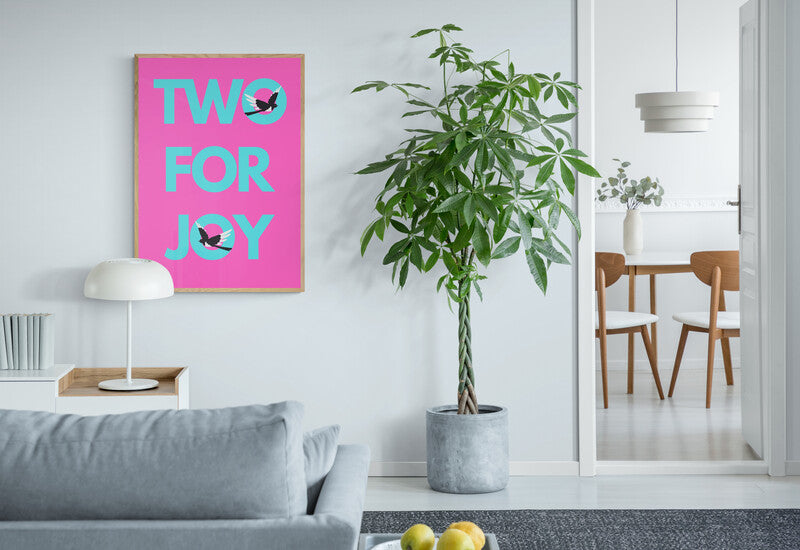 Two for Joy magpie wall art print