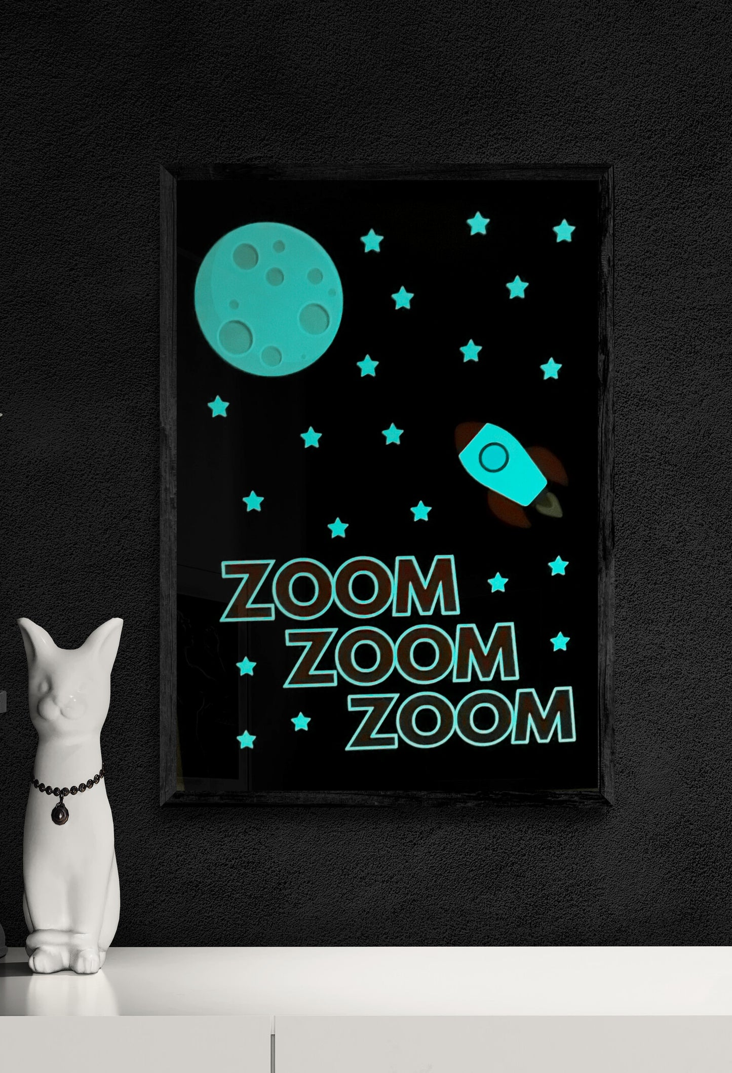 Zoom zoom zoom glow in the dark wall art print