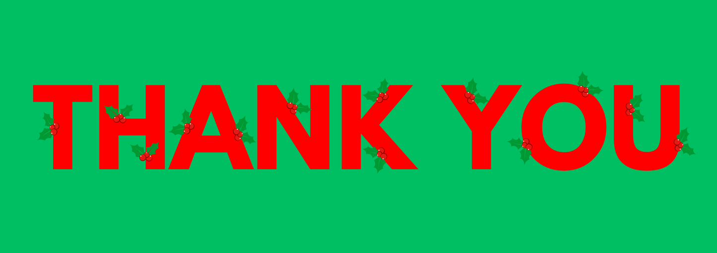Christmas "thank you" signs