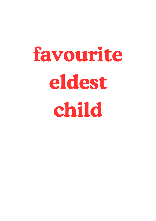 Father's Day greetings card "favourite eldest," "favourite middle," "favourite youngest"
