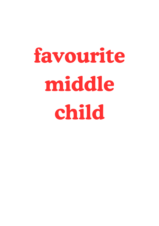 Father's Day greetings card "favourite eldest," "favourite middle," "favourite youngest"