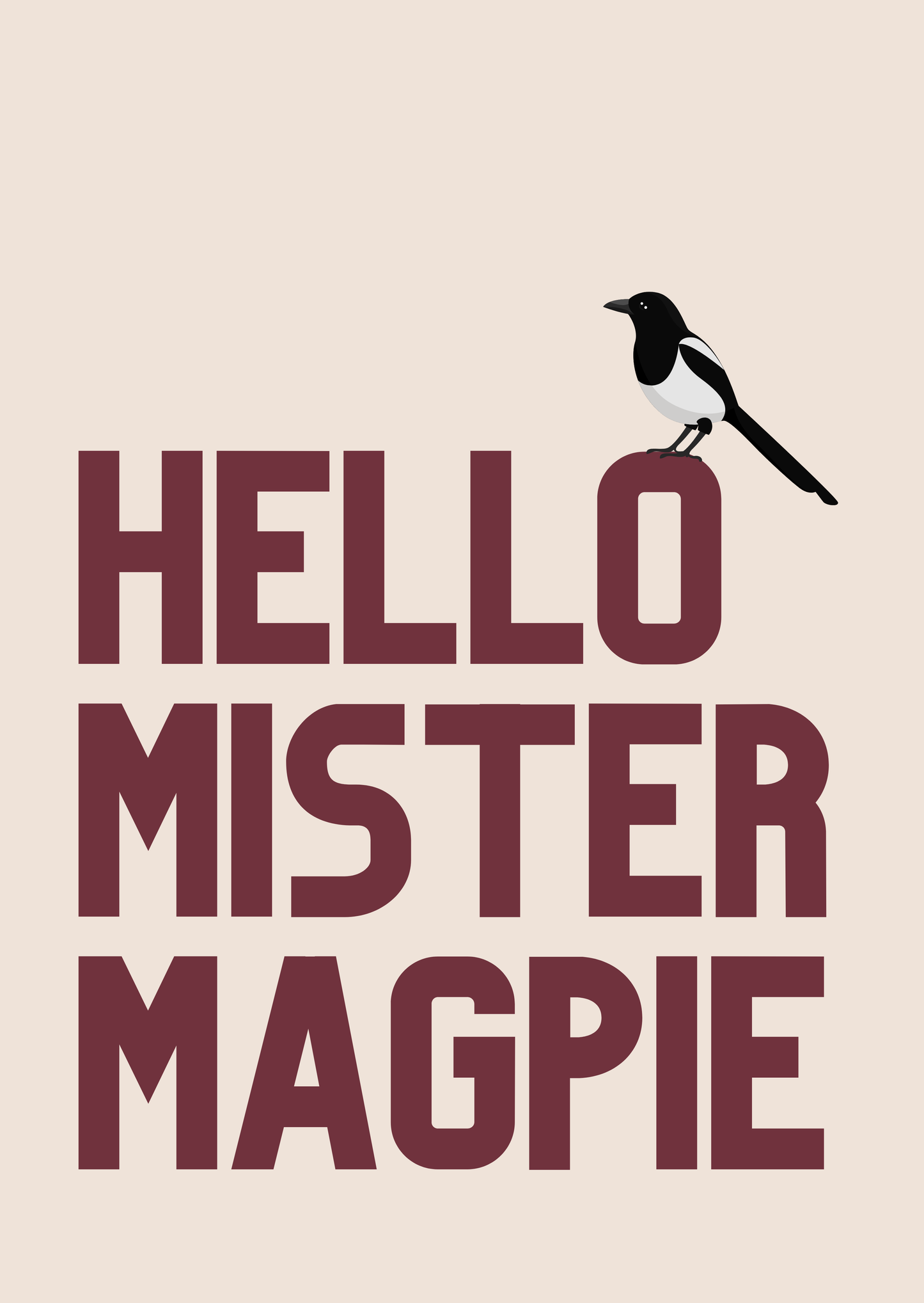 Hello Mister Magpie wall art print - the Christmas edit