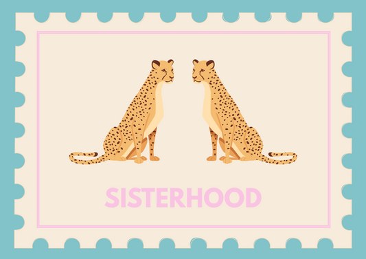 Sisterhood cheetahs wall art print