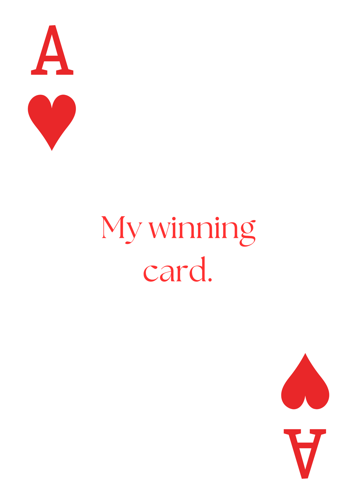Ace of Hearts art prints and greetings cards