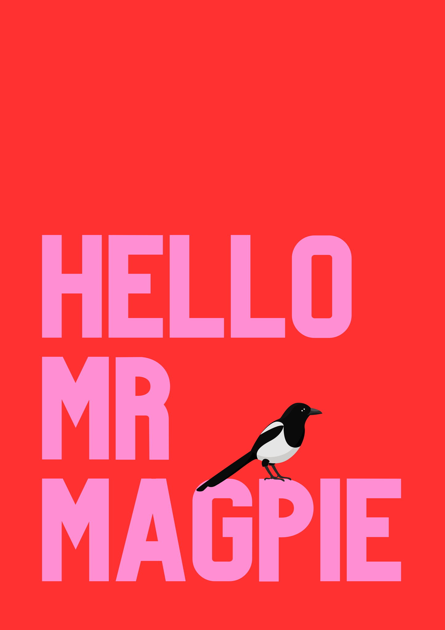 Hello Mr Magpie & Hello Mrs Magpie | Twin prints wedding gift