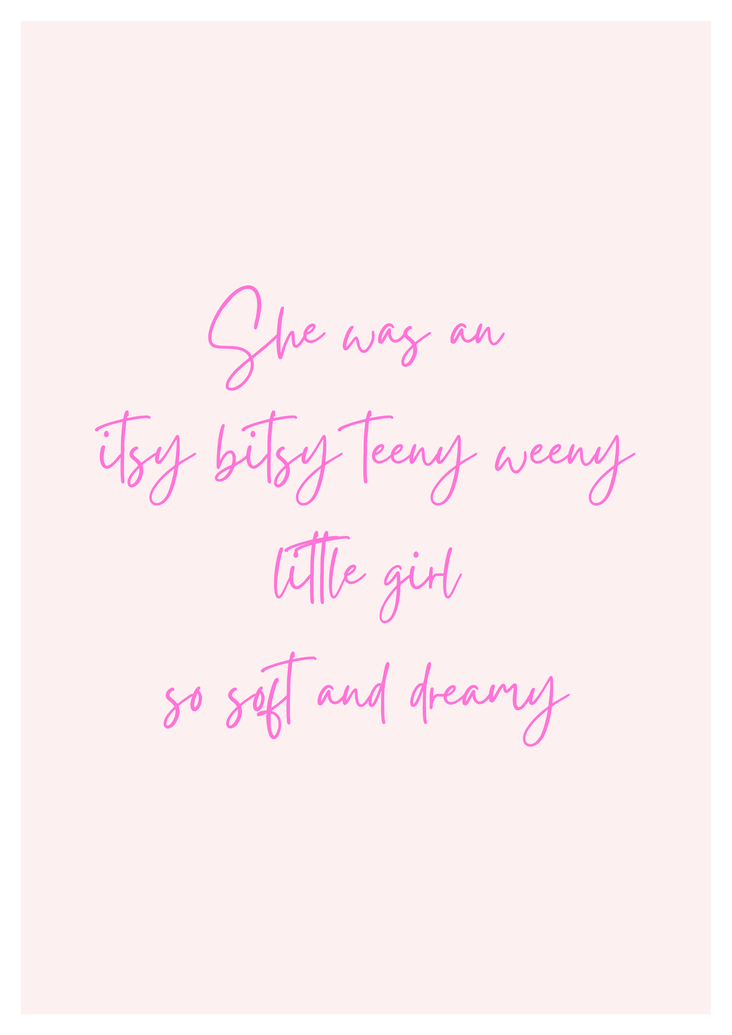 Itsy bitsy A6 greetings card for newborn girl