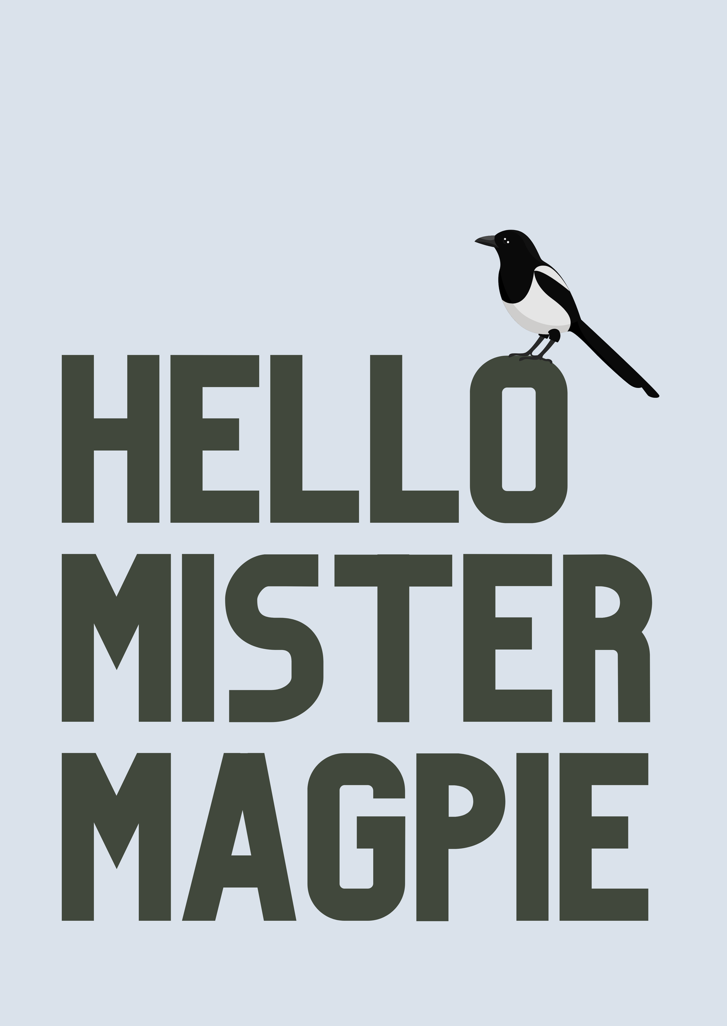 Hello Mister Magpie wall art print - the Christmas edit