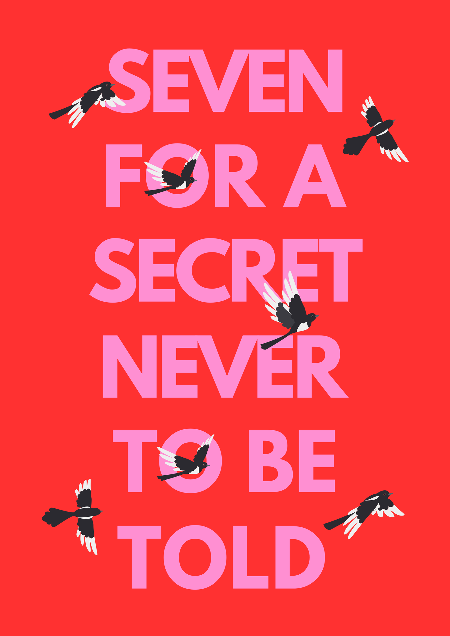 Seven for a Secret Never to be Told magpie wall art print | Folklore art