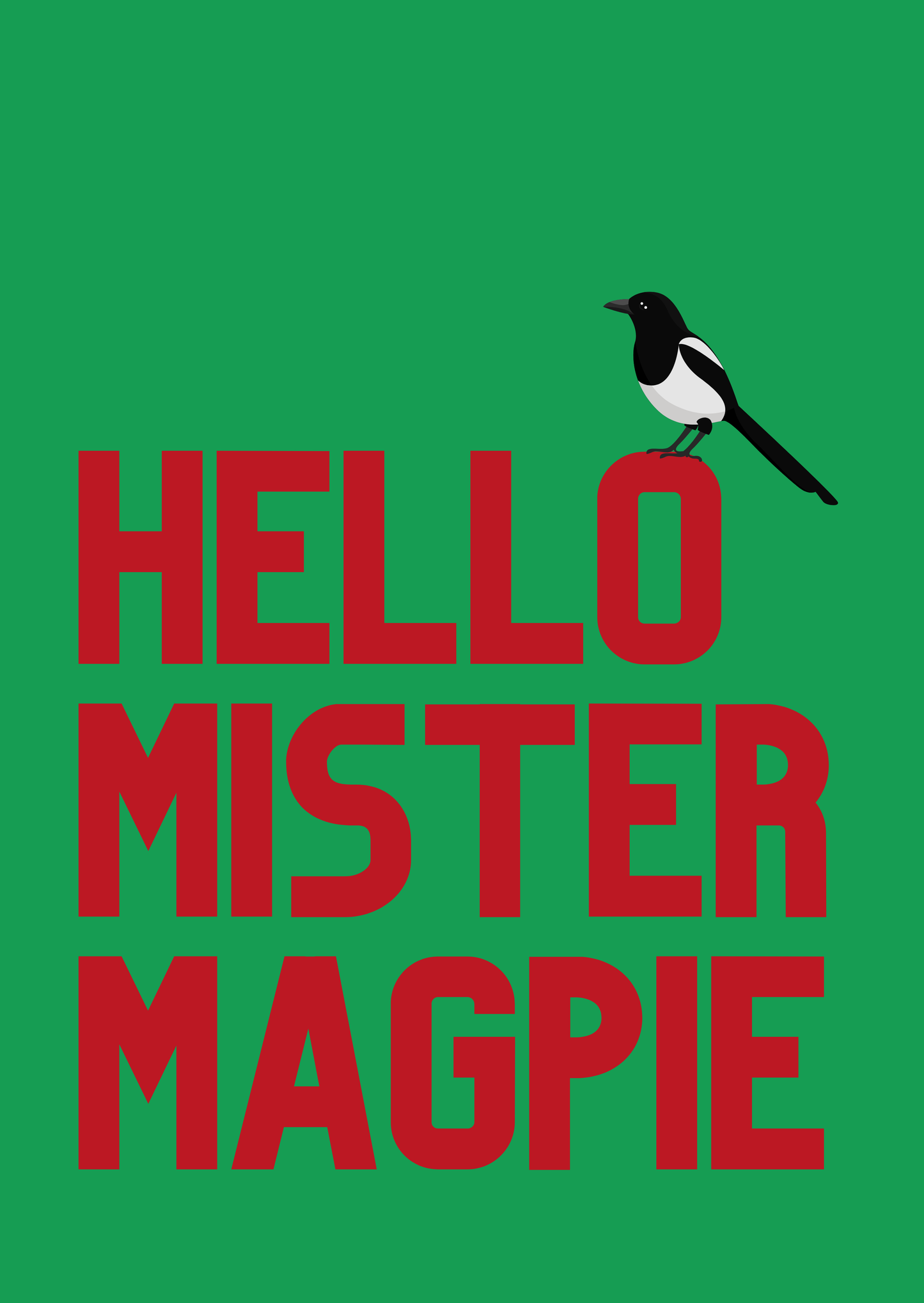 Hello Mister Magpie wall art print - the Christmas edit