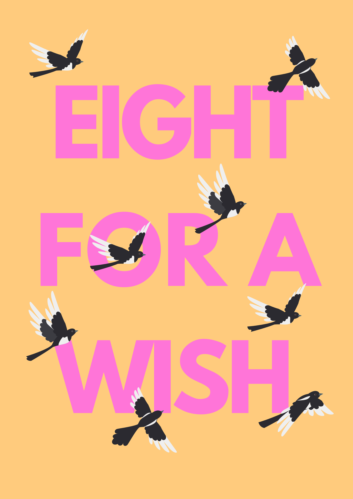 Eight for a Wish magpie wall art print | Folklore art