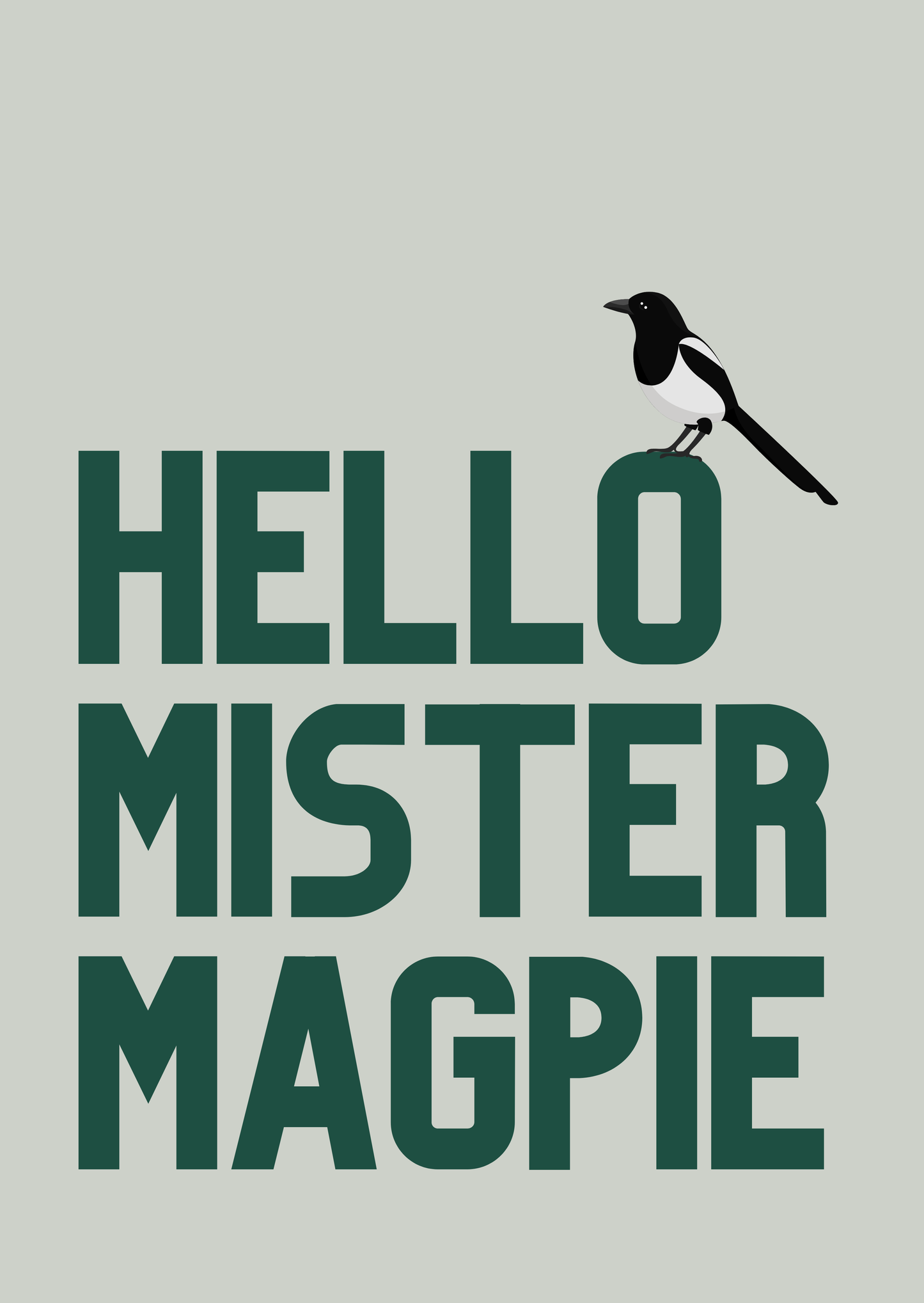 Hello Mister Magpie wall art print - the Christmas edit