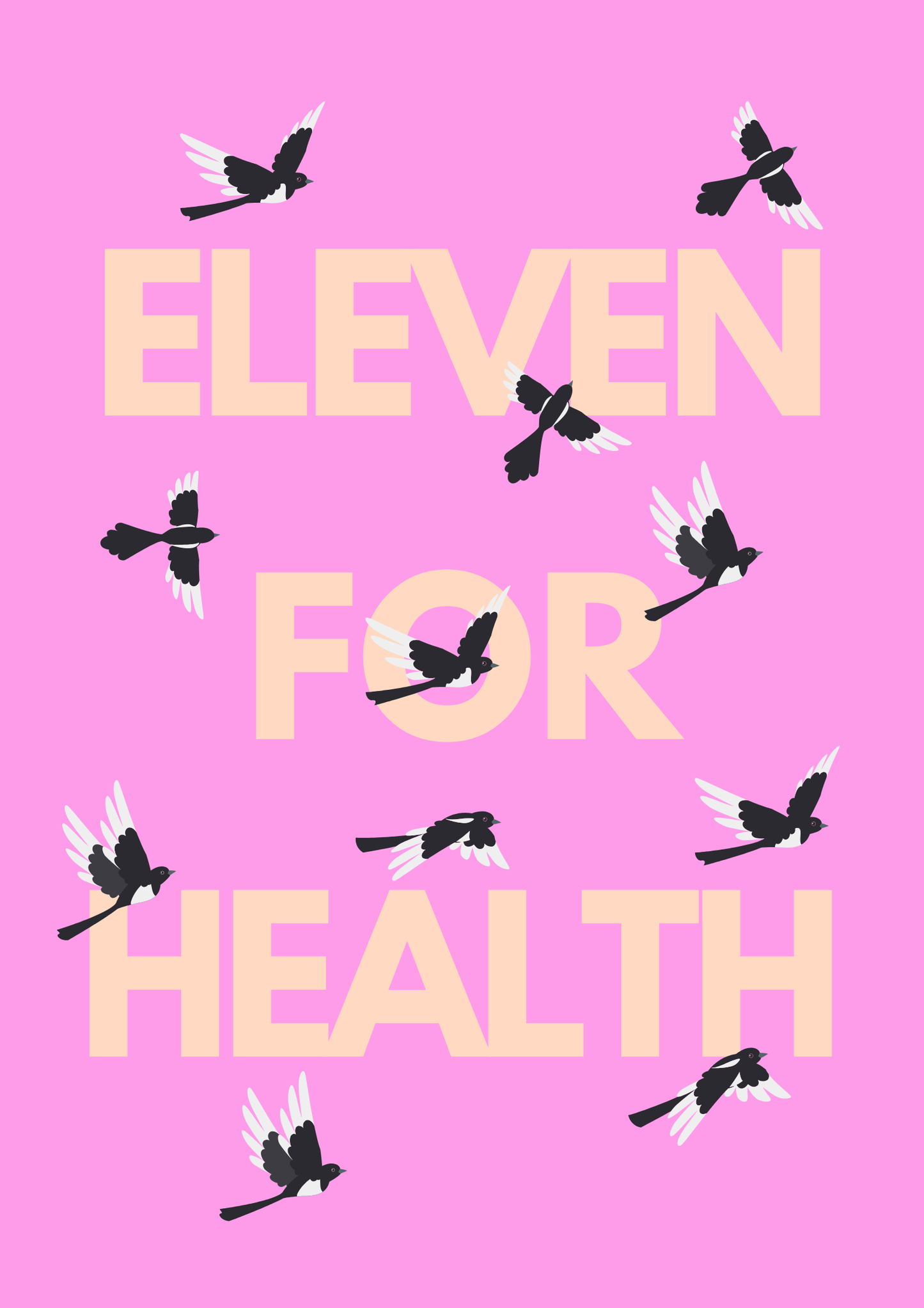 Eleven for Health magpie wall art print | Folklore art