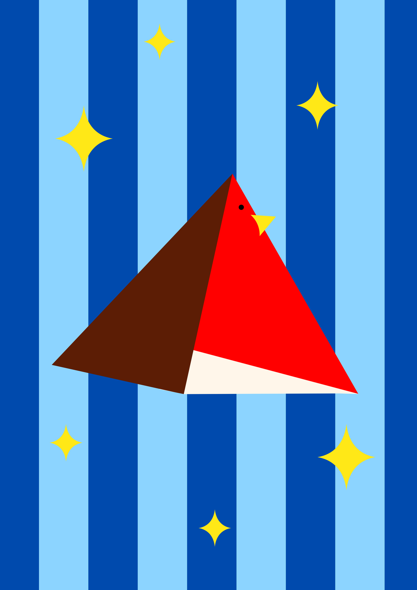 Geometric Robin wall art print