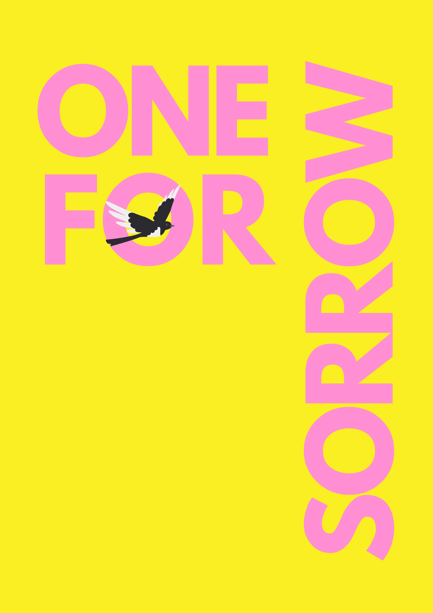 One for Sorrow magpie wall art print | Folklore art