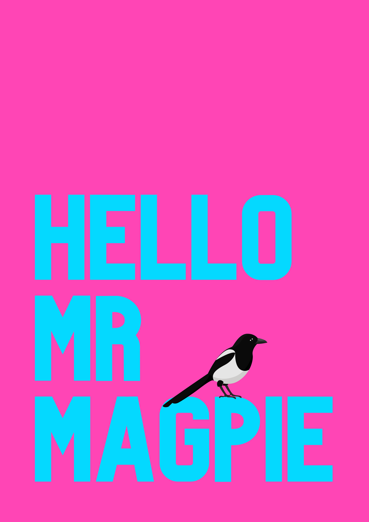 Hello Mr Magpie & Hello Mrs Magpie | Twin prints wedding gift